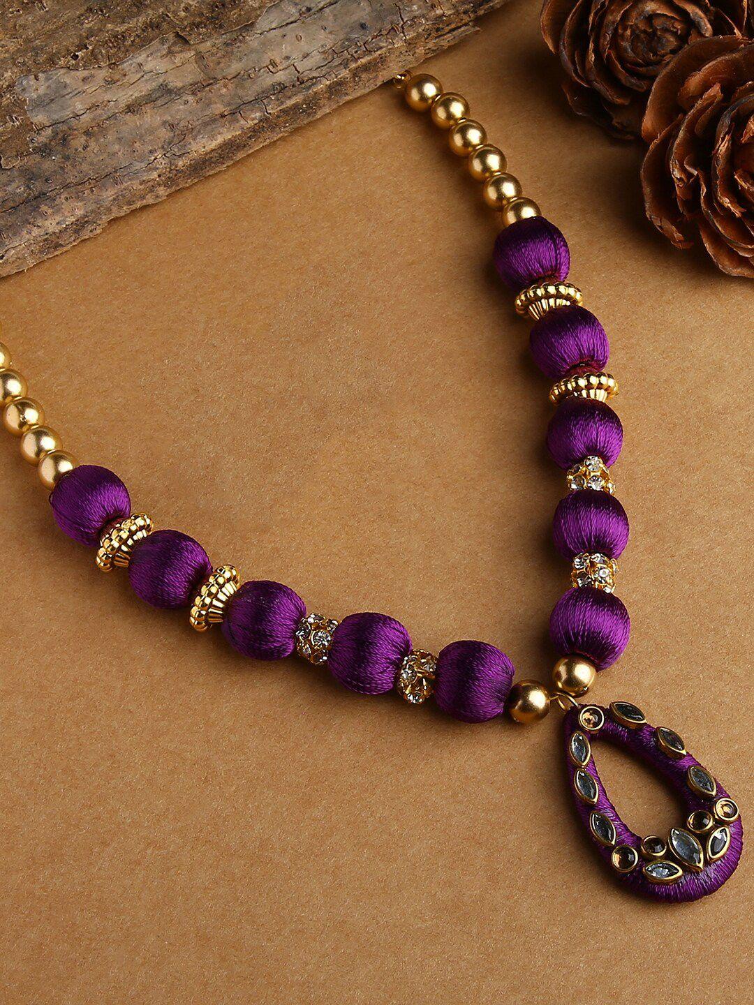 akshara purple gold-plated necklace