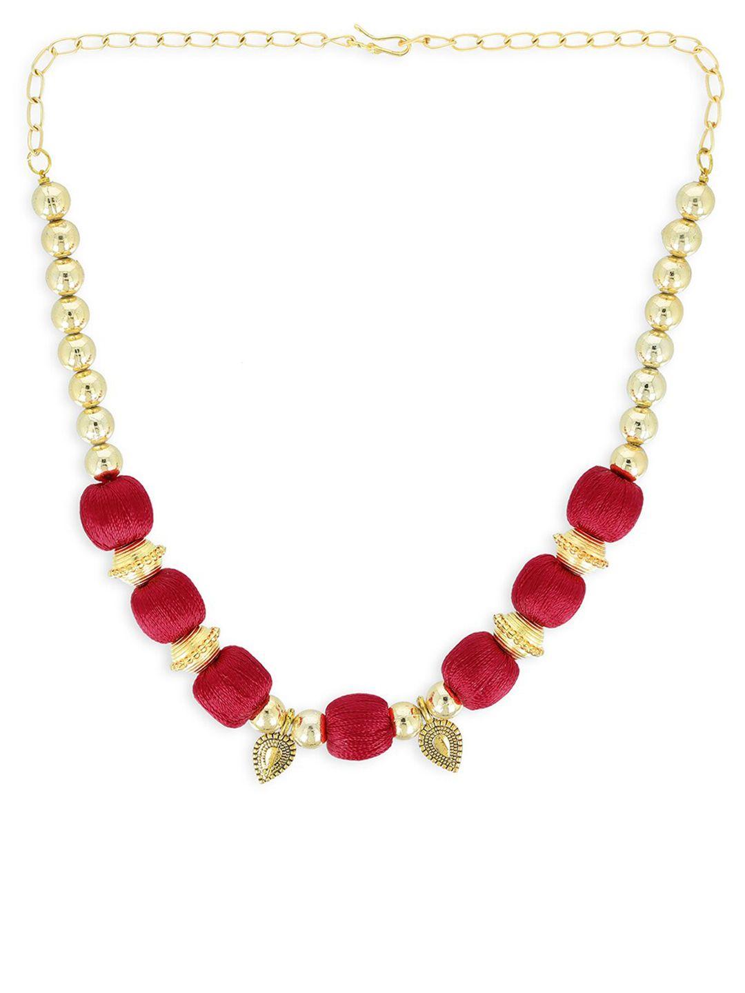 akshara red & gold-toned choker necklace