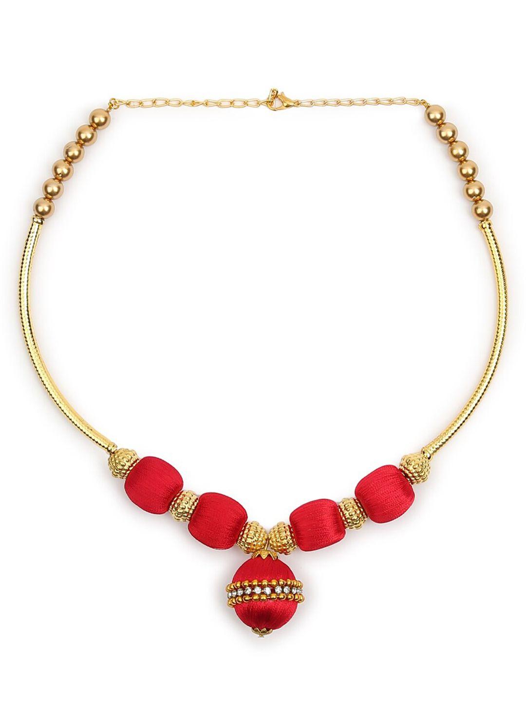 akshara red & gold-toned choker necklace