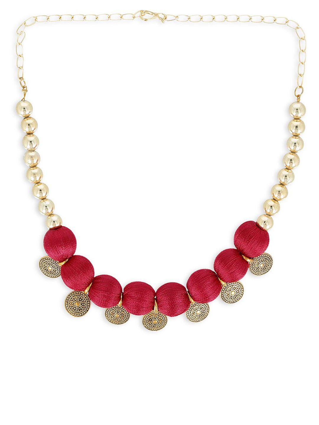 akshara red & gold-toned choker necklace