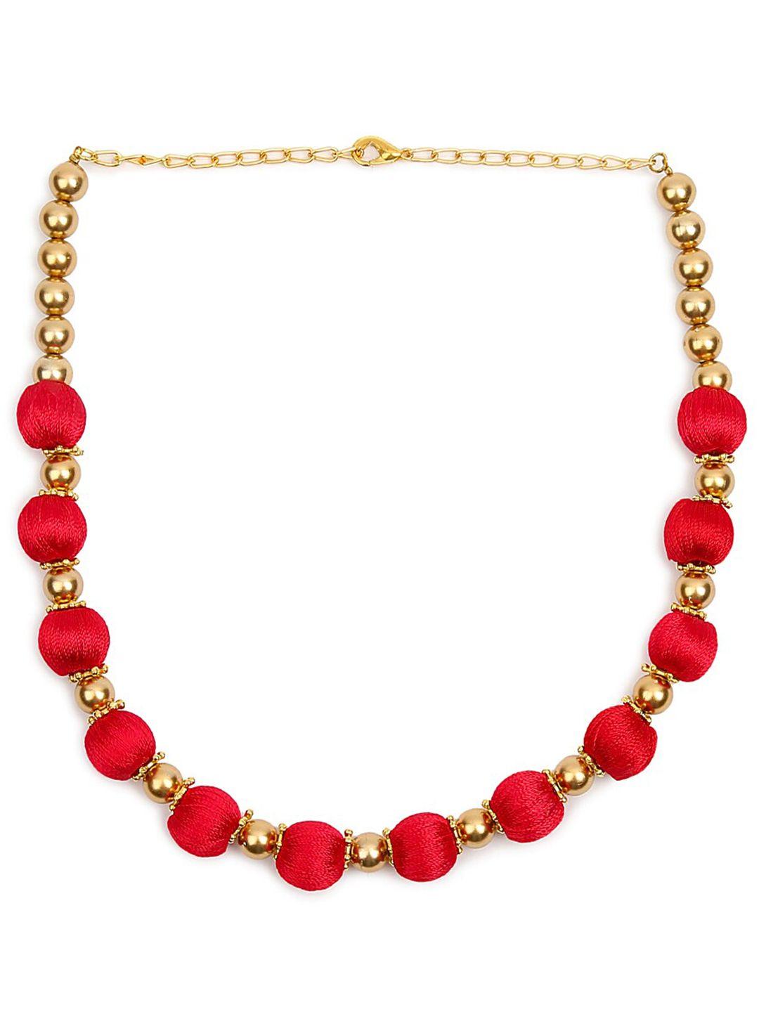 akshara red & gold-toned choker necklace