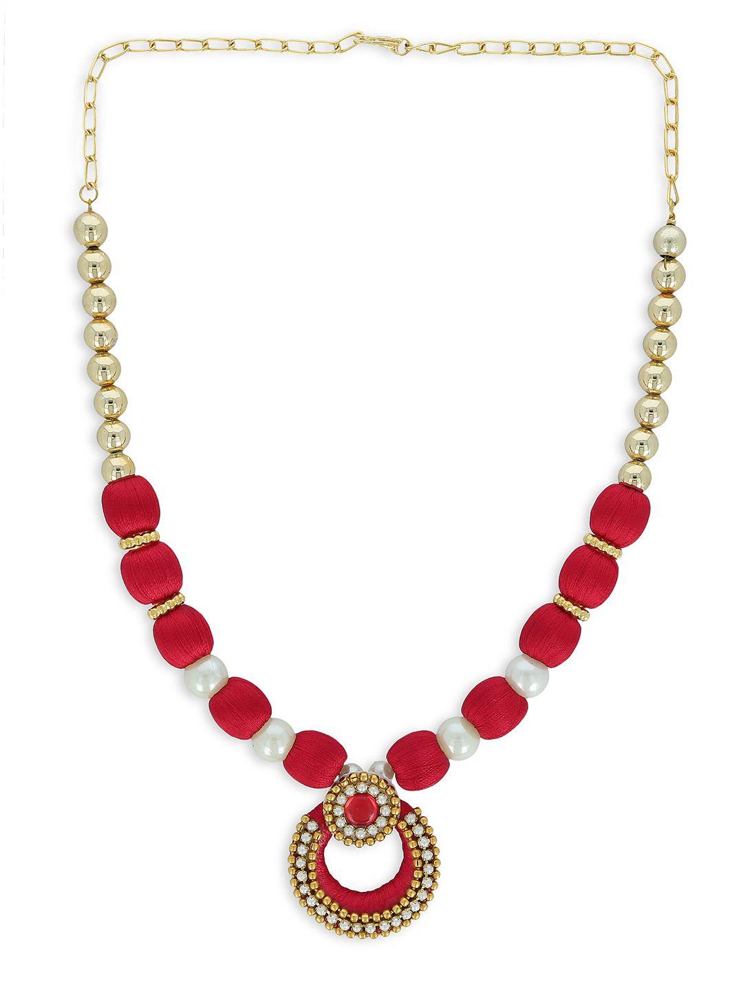 akshara red & white choker necklace