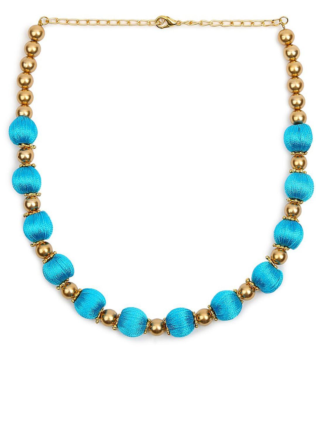 akshara turquoise blue & gold-toned handcrafted necklace