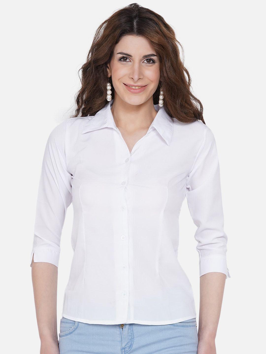 akshatani women white casual shirt