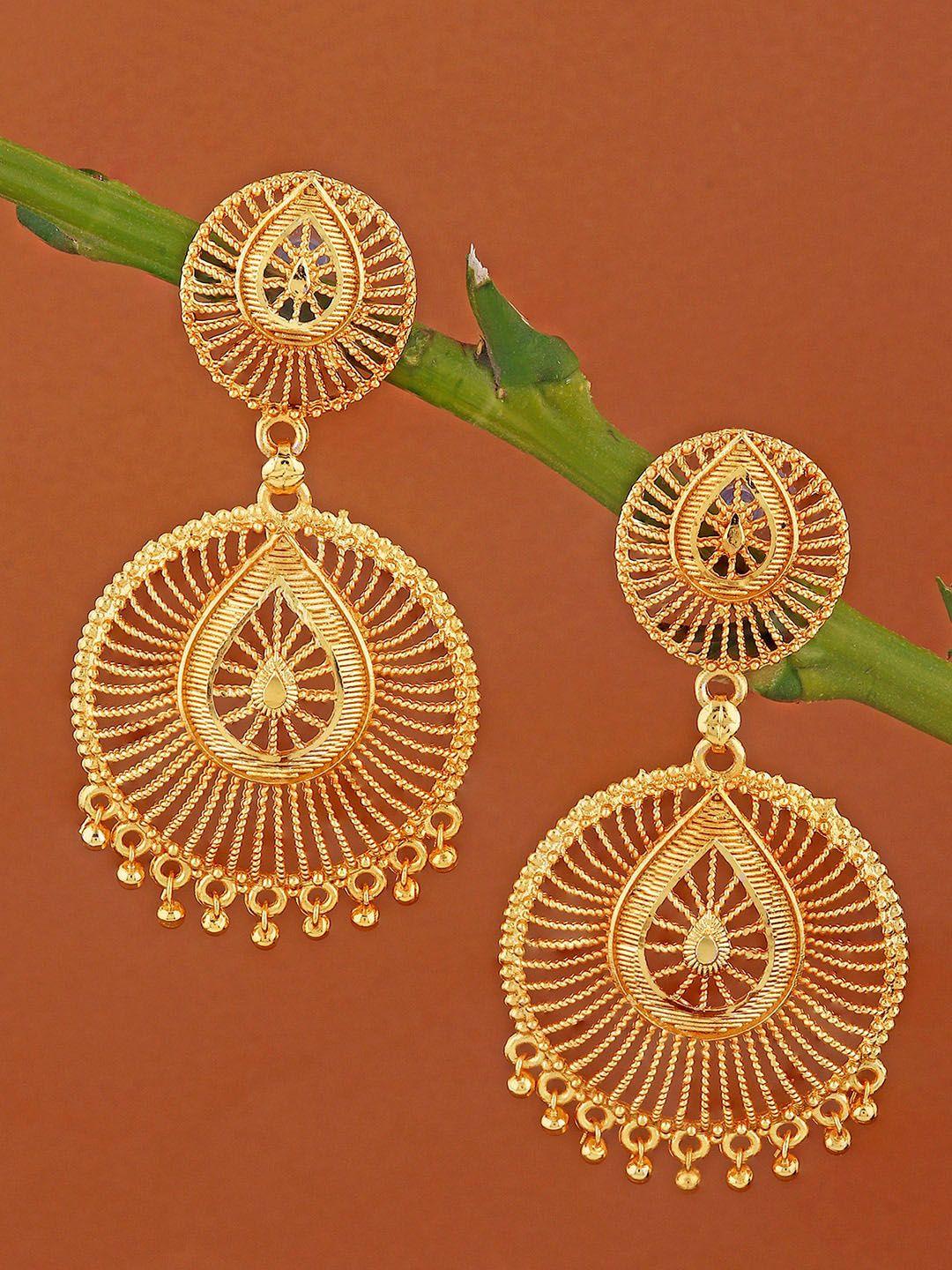 alamod gold-plated circular drop earrings