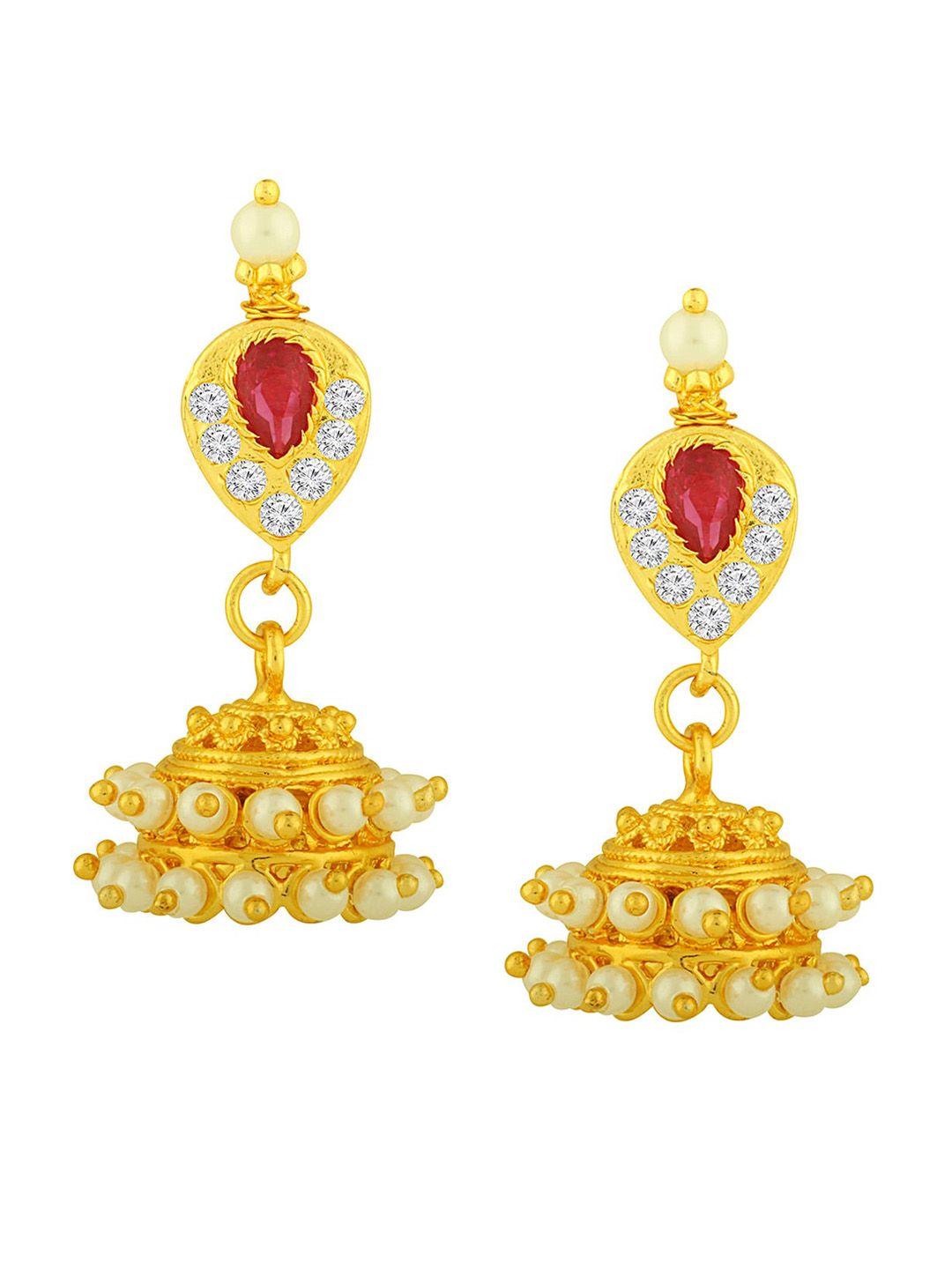 alamod gold-plated classic jhumkas earrings