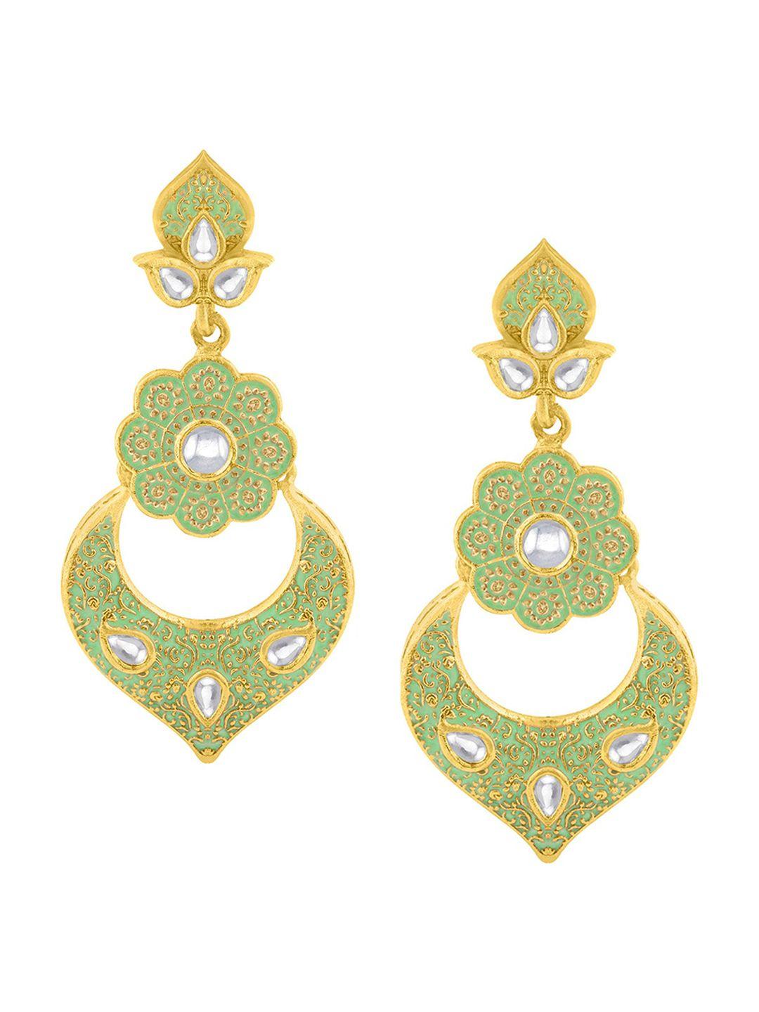 alamod gold-plated floral drop earrings