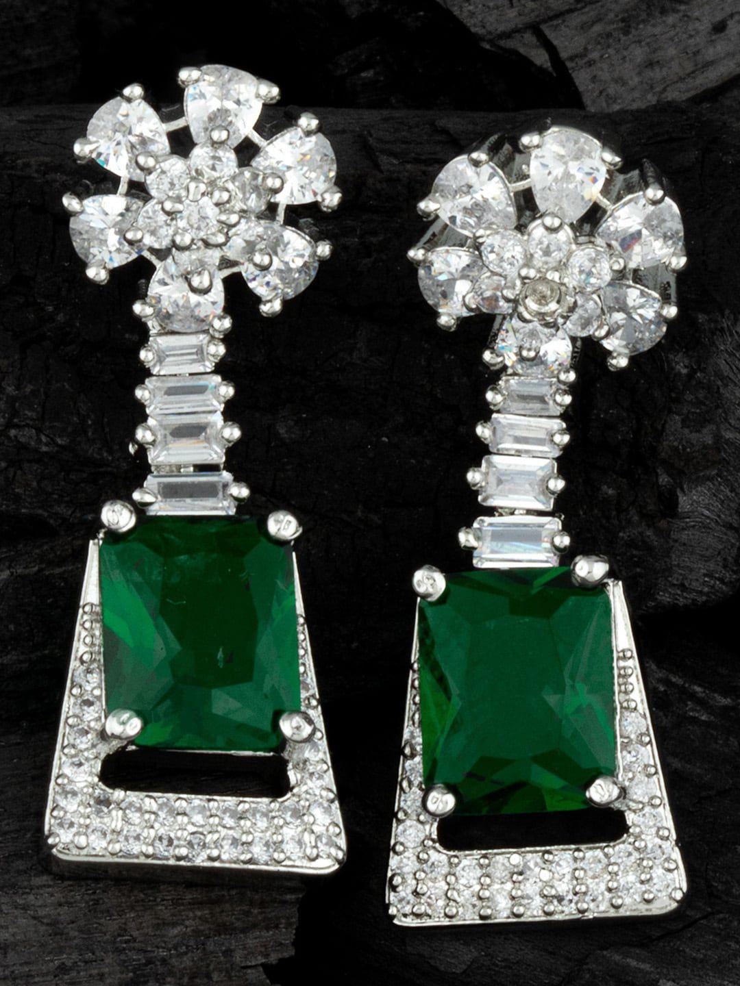 alamod silver plated geometric drop earrings