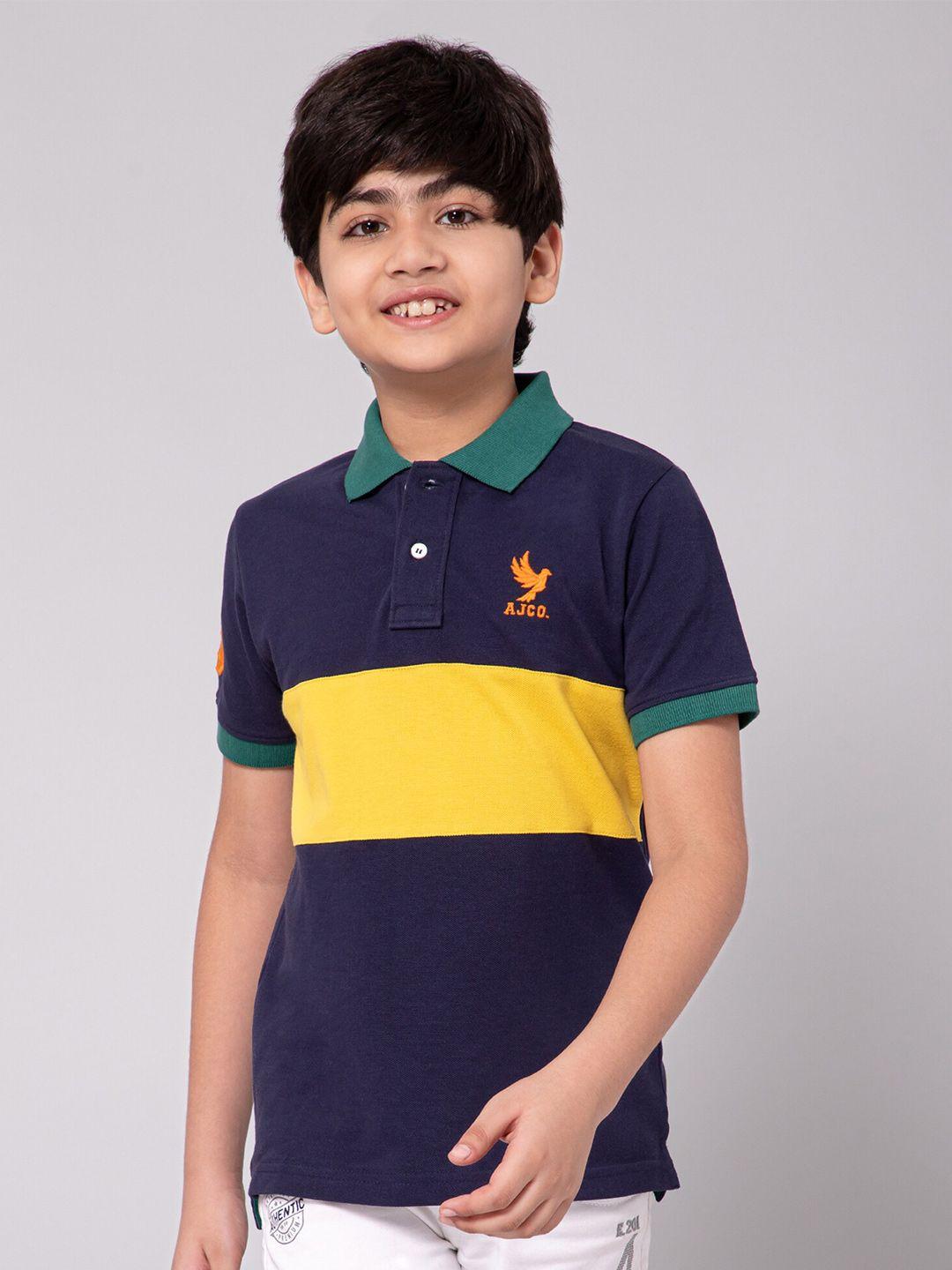 alan jones boys colourblocked polo collar t-shirt