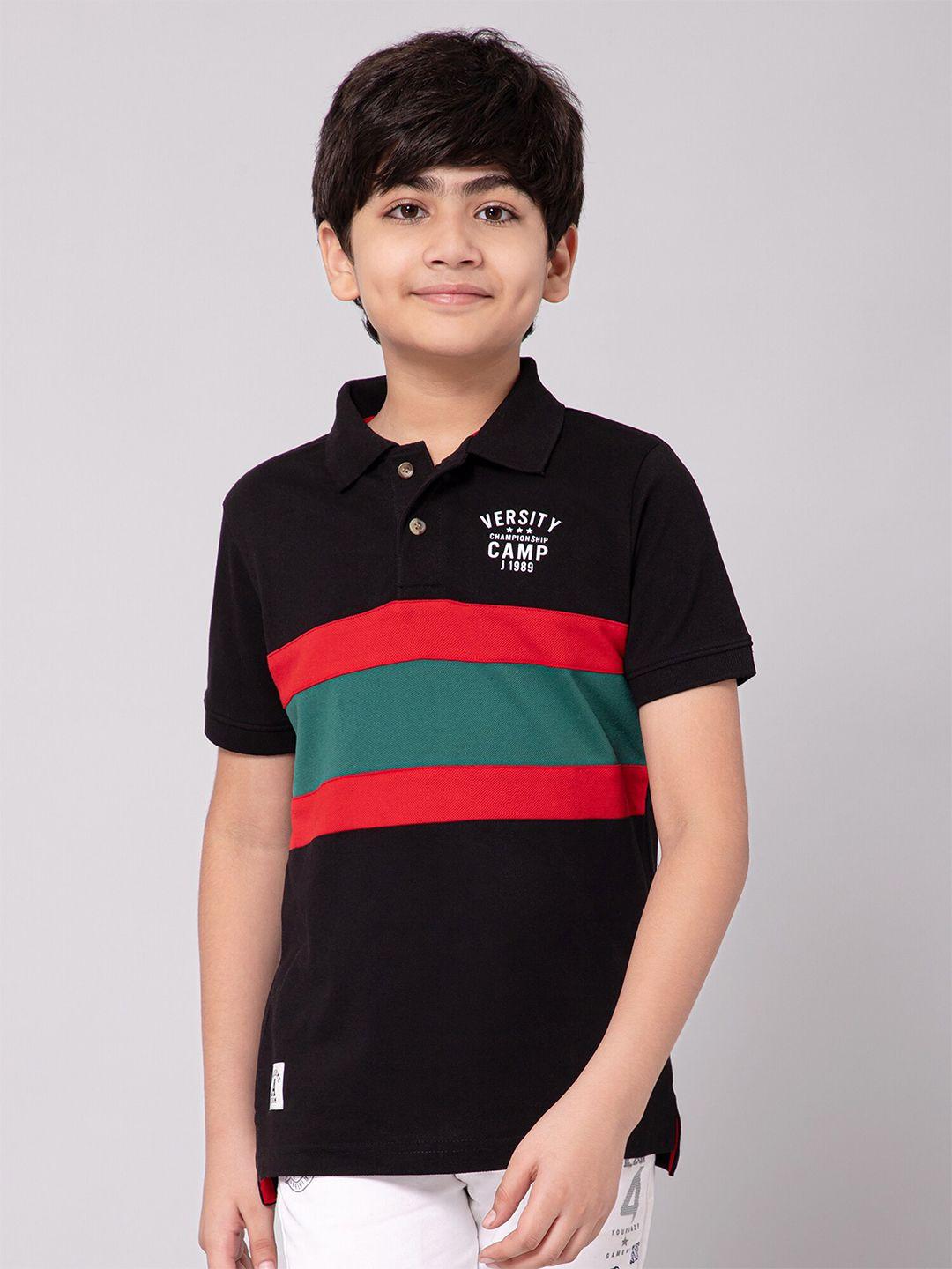 alan jones boys colourblocked polo collar t-shirt