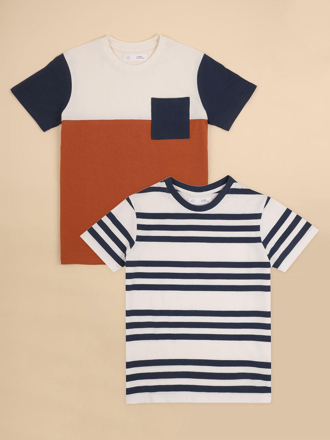 alan jones boys pack of 2 striped t-shirts