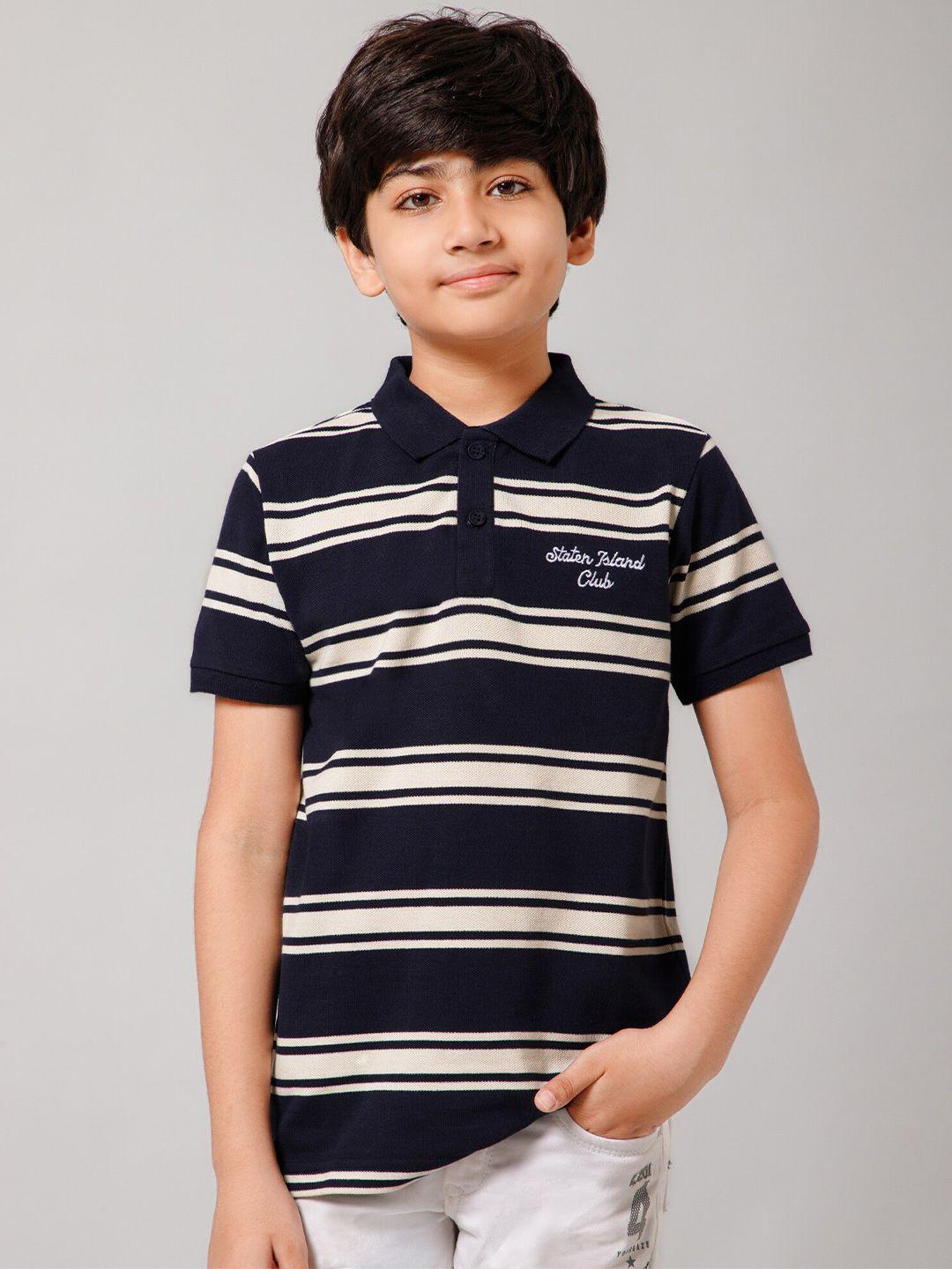 alan jones boys striped polo collar t-shirt