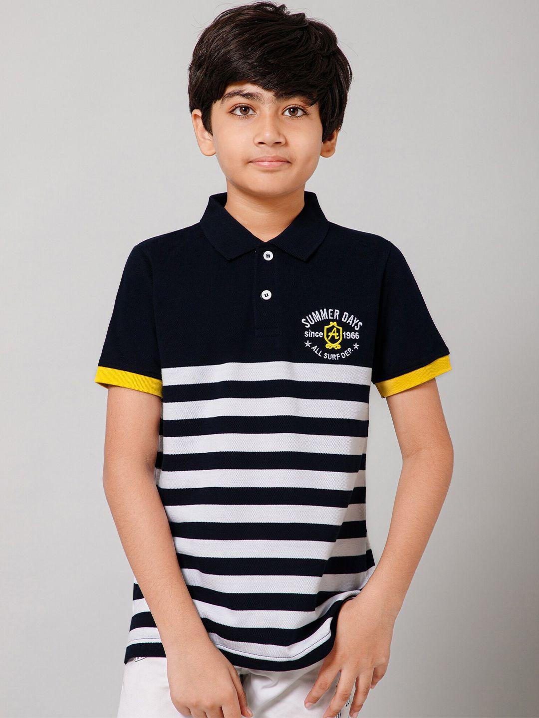 alan jones boys striped polo collar t-shirt