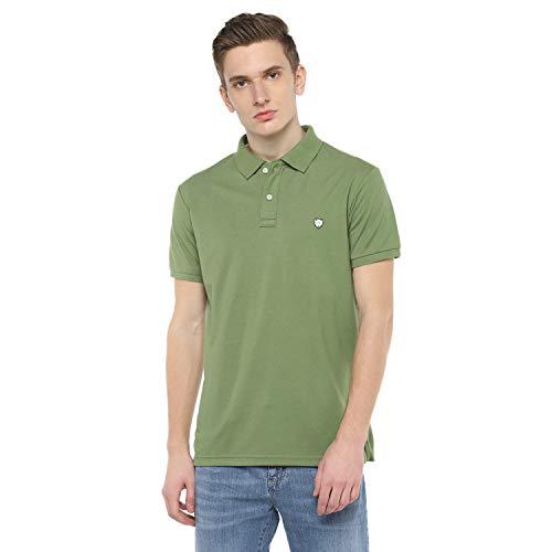 alan jones clothing men's slim fit polo t-shirt (green_l)