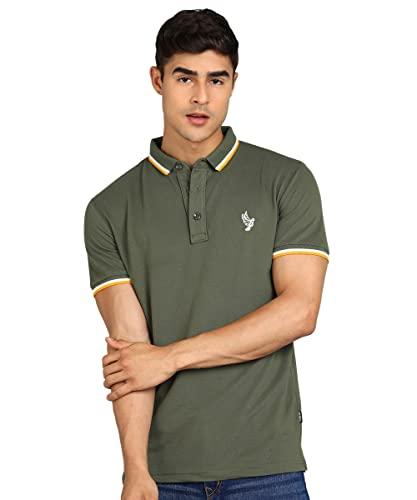 alan jones clothing men's solid slim fit polo t-shirt(olive_3xl)