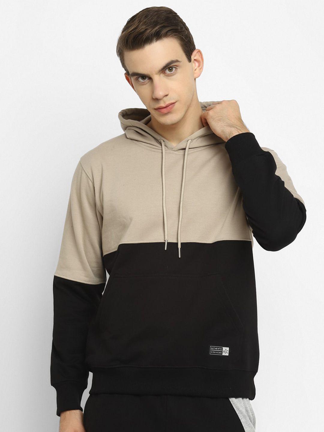 alan jones colourblocked hooded pullover sweatshirt