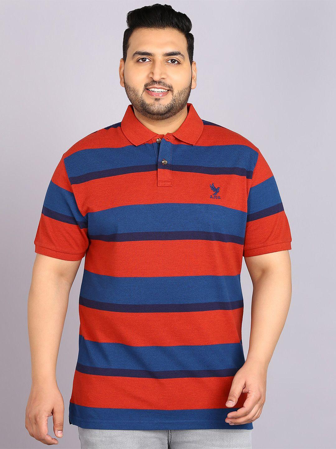 alan jones striped polo collar t-shirt