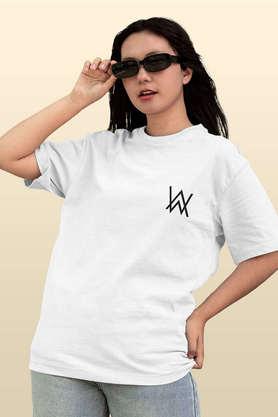alan walker core walkers join round neck womens oversized t-shirt - white