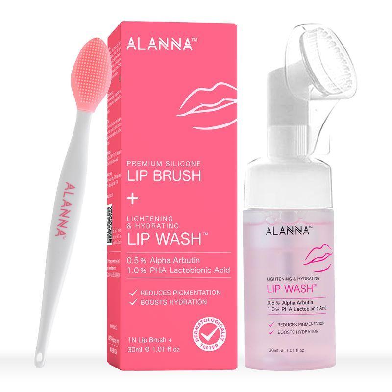 alanna lightening & hydrating lip wash + lip brush for women