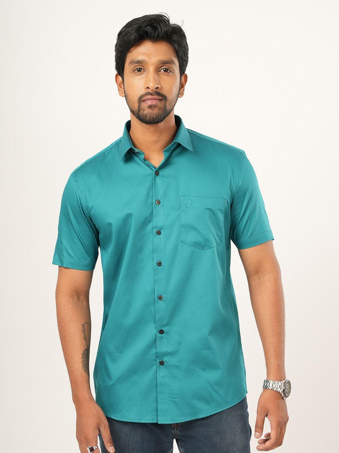 alaya standard slim fit spread collar cotton casual shirt