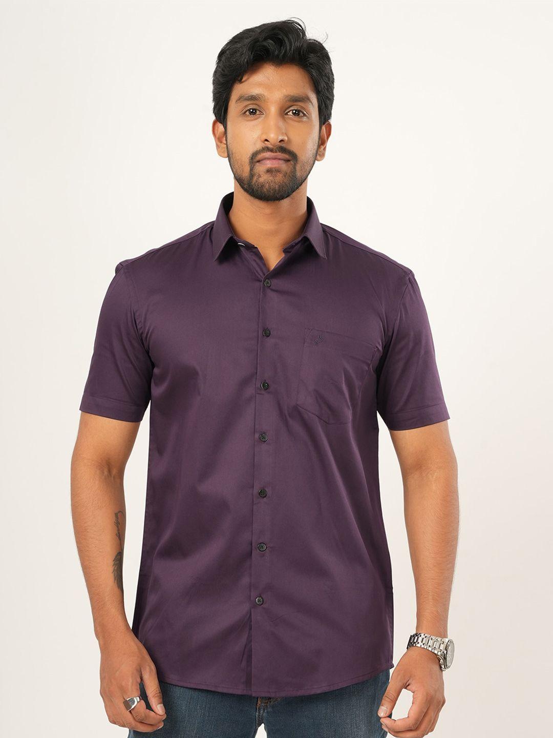 alaya standard slim fit spread collar cotton casual shirt