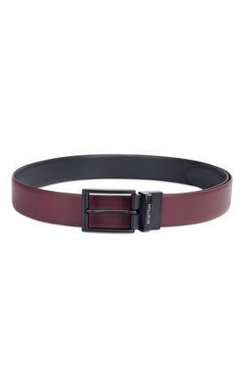 albane men's leather formal wear reversible belt - wine