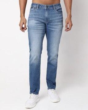 albert mid-wash slim fit jeans