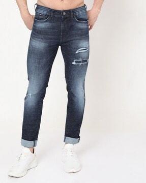 albert simple lightly washed slim fit jeans