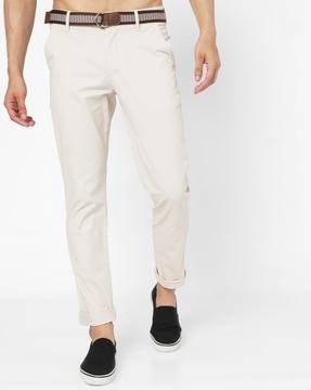 albert slim fit flat-front chinos