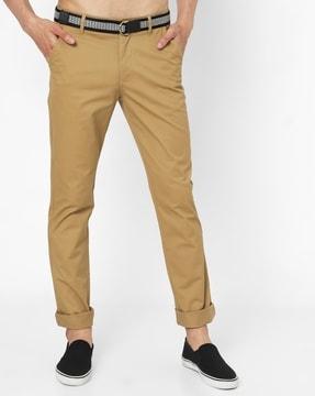 albert slim fit flat-front chinos