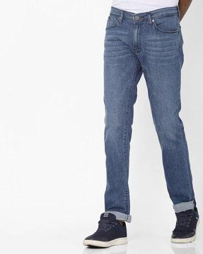 albert taylor slim fit washed jeans