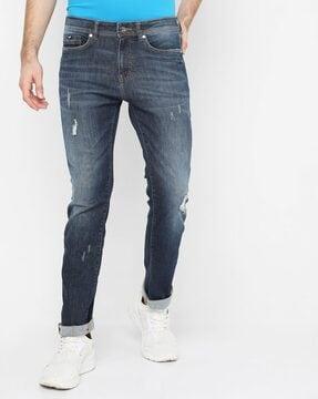 albert washed slim fit jeans with whiskers