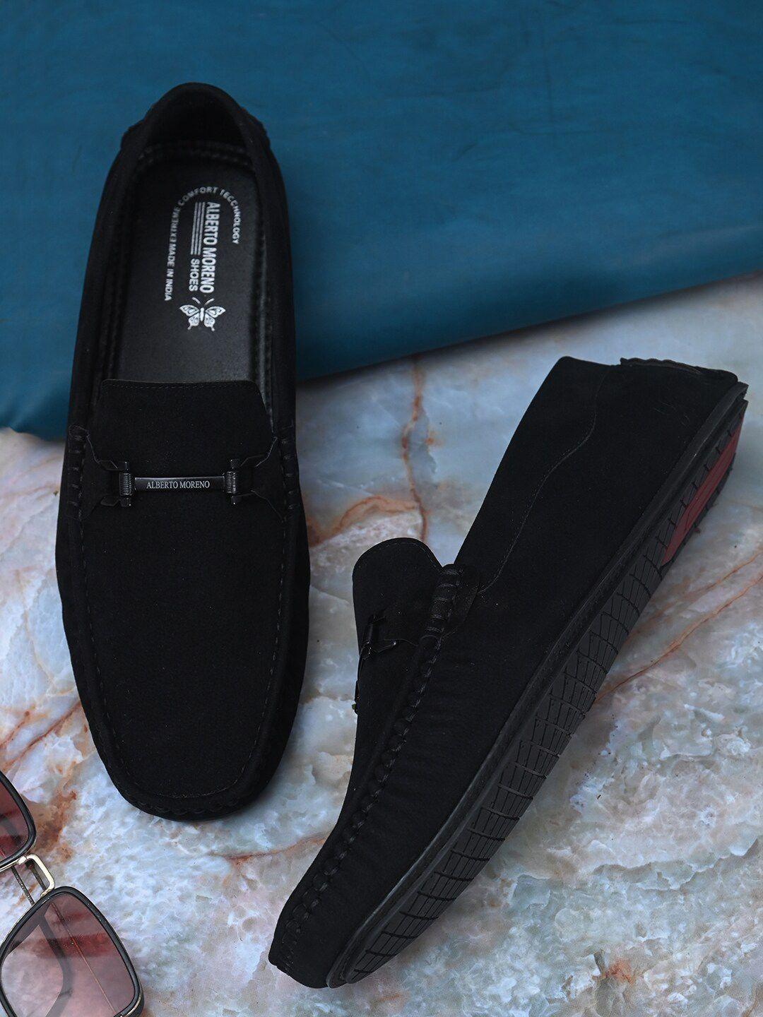 alberto moreno men black loafers