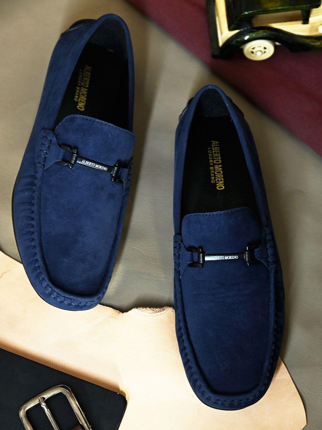 alberto moreno men blue loafers