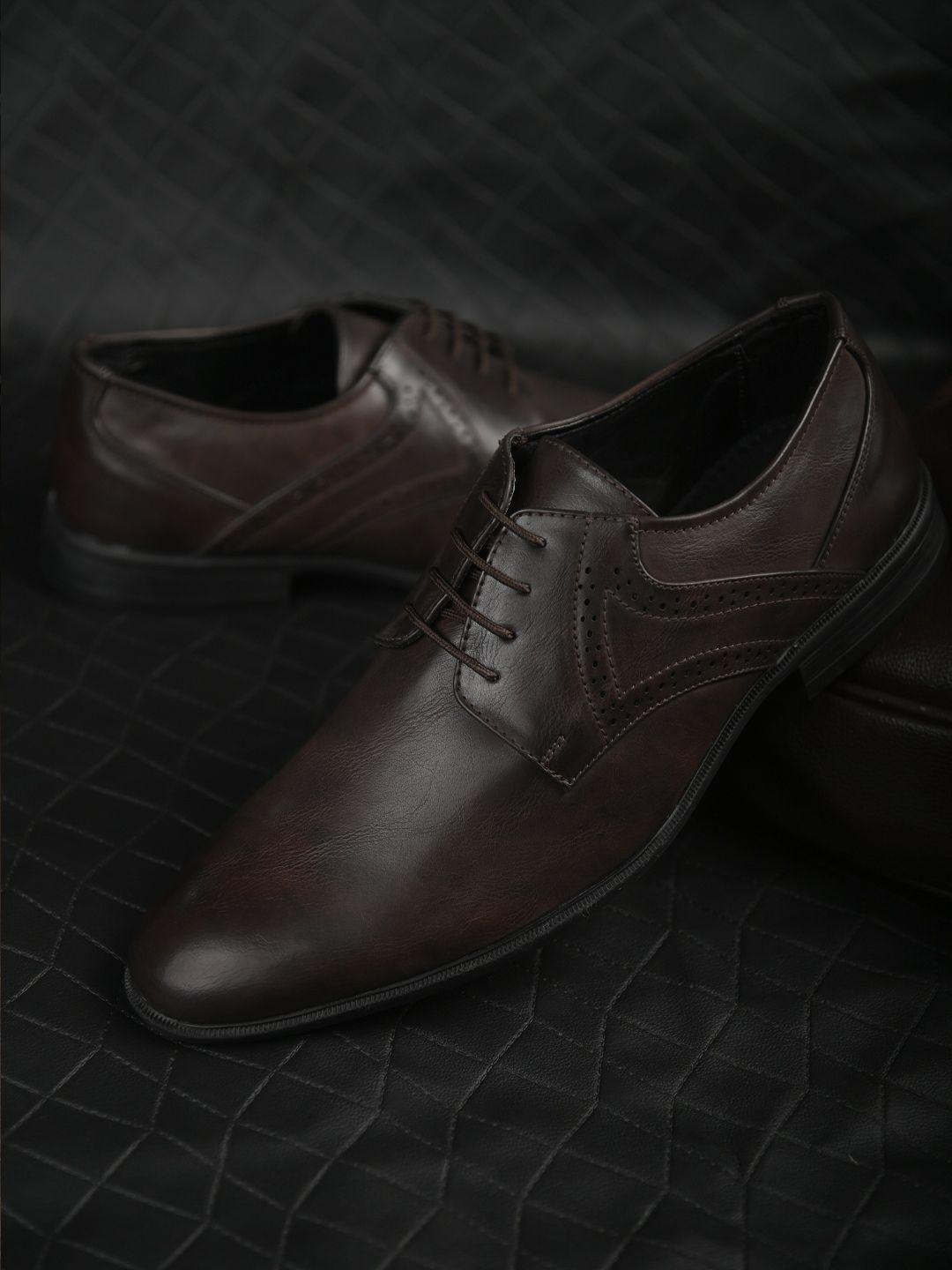 alberto moreno men brown solid formal leather derbys