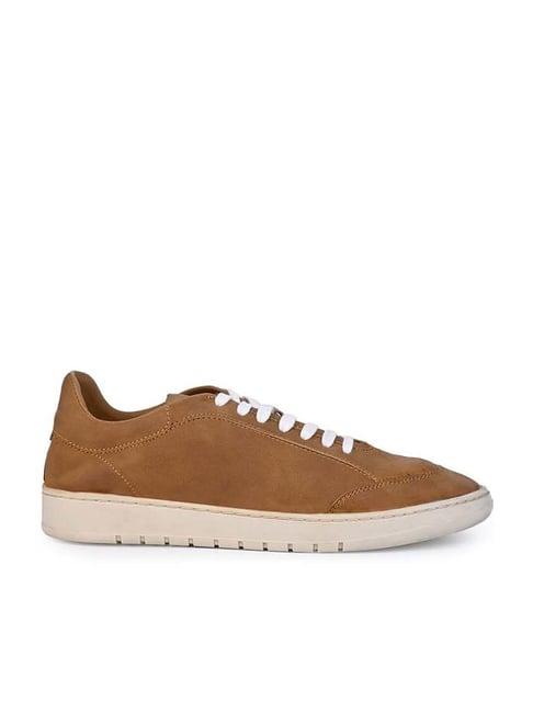 alberto torresi 
 men's dark tan casual sneakers