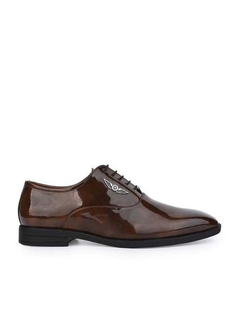 alberto torresi 
 men's dark tan oxford shoes