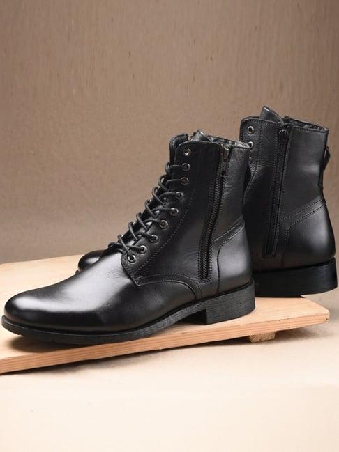 alberto torresi men's black derby boots