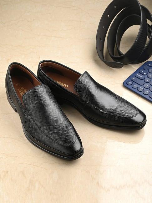 alberto torresi men's black formal loafers