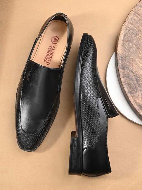 alberto torresi men's black formal loafers