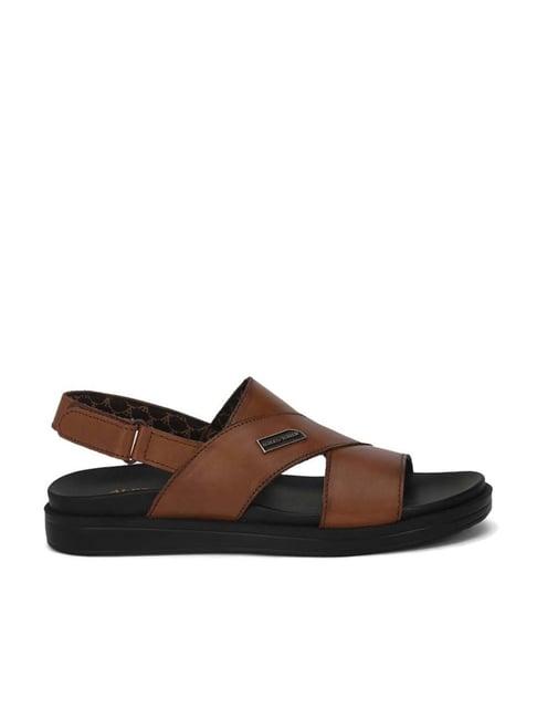 alberto torresi men's brown back strap sandals