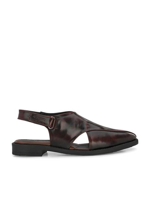 alberto torresi men's burgundy back strap sandals