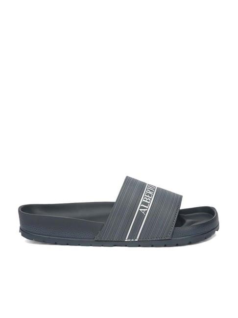 alberto torresi men's grey slide sandals