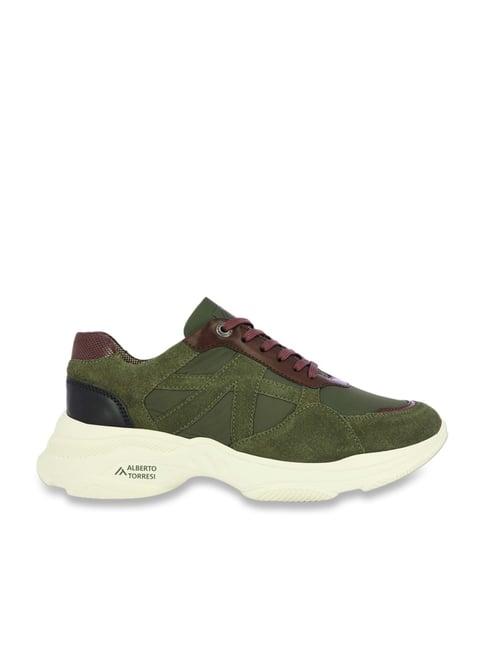 alberto torresi men's olive running shoes