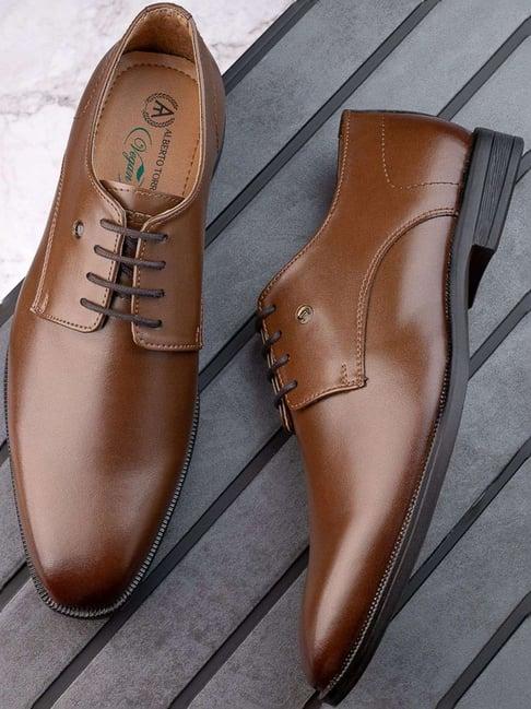 alberto torresi men's tan derby shoes
