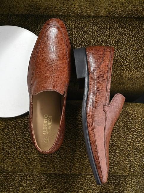 alberto torresi men's tan formal loafers