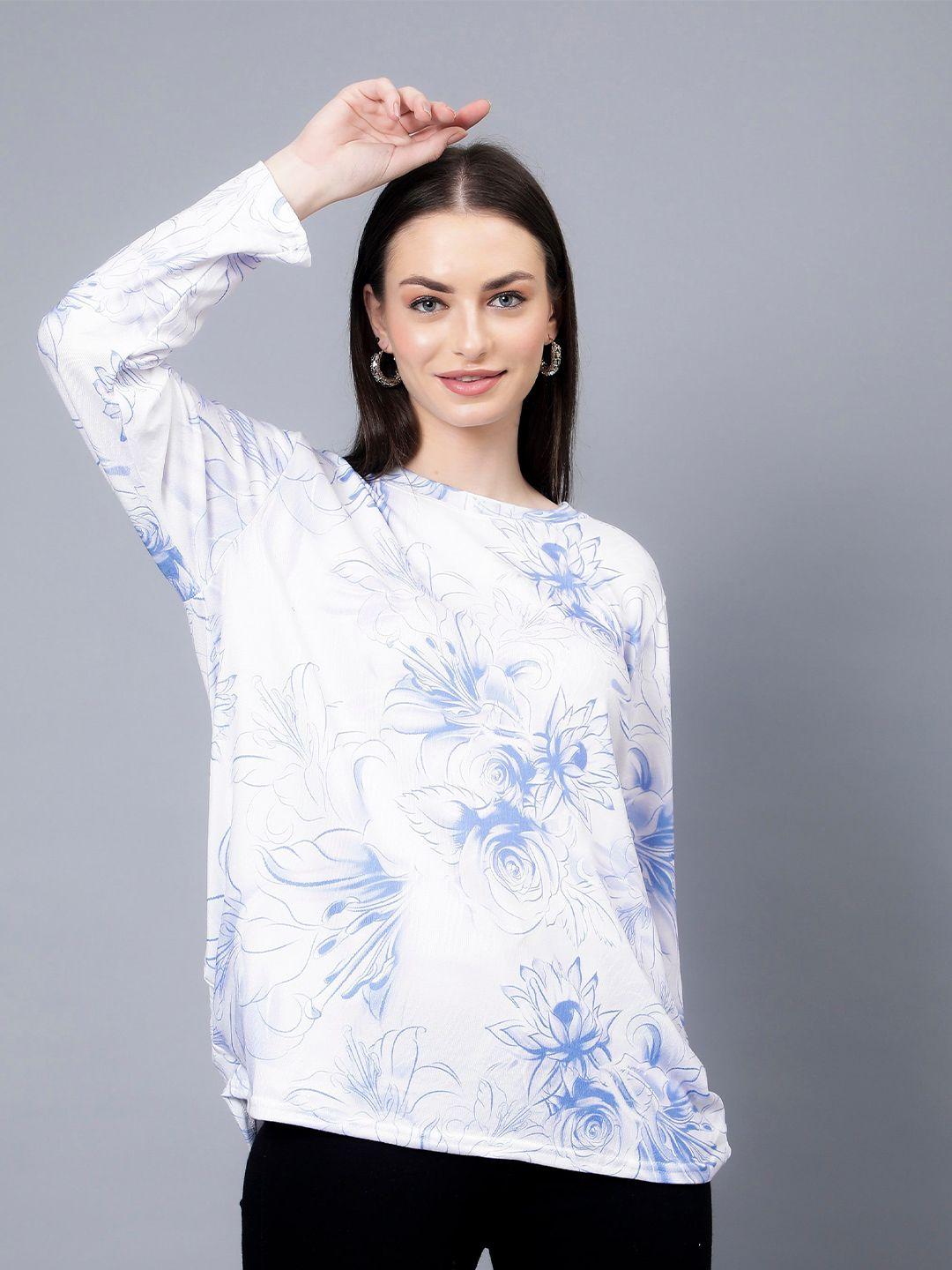 albion floral printed round neck boxy top