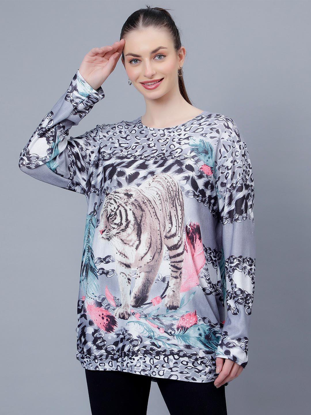 albion graphic printed pure cotton casual top