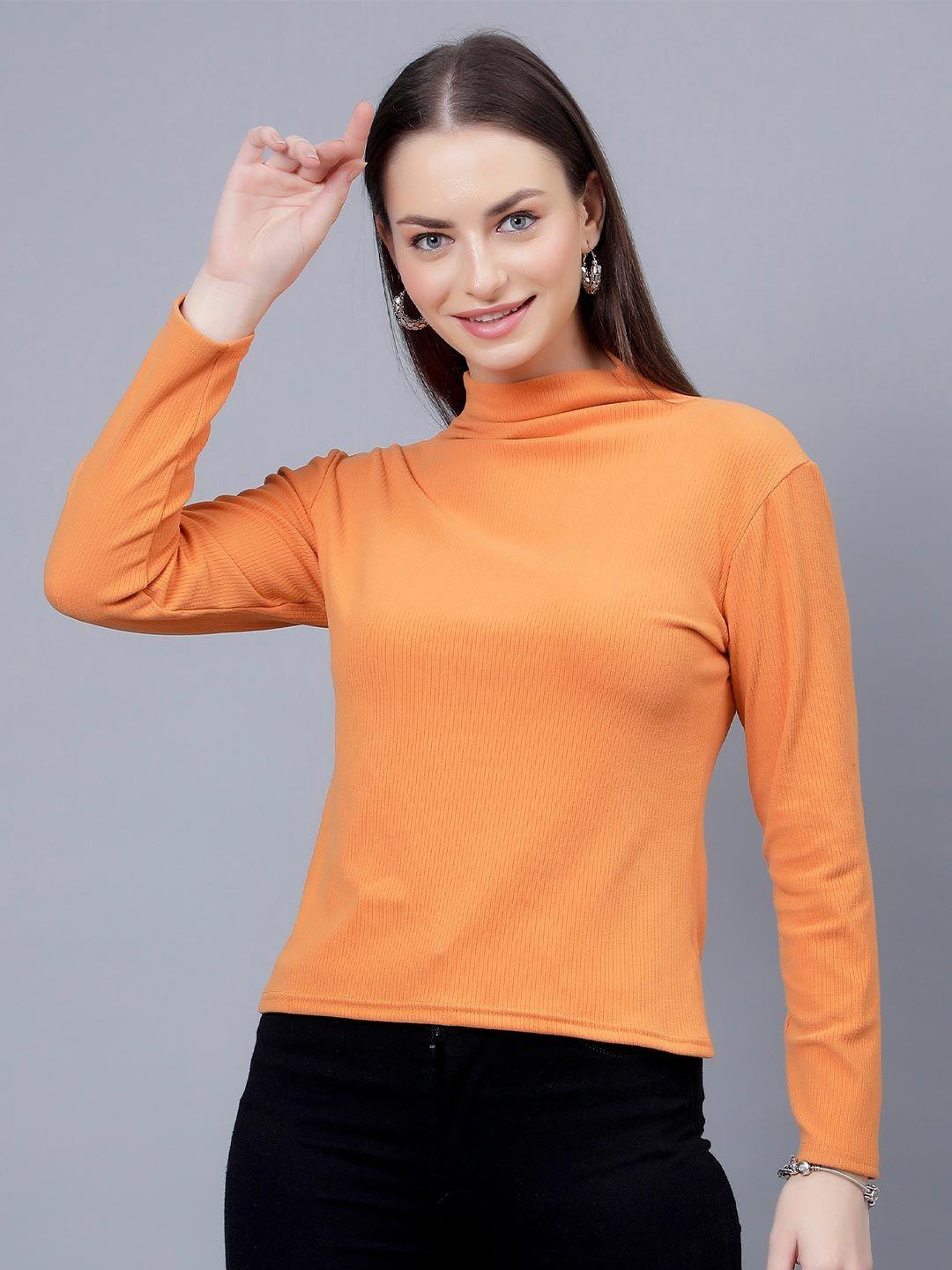 albion high neck long sleeve georgette top