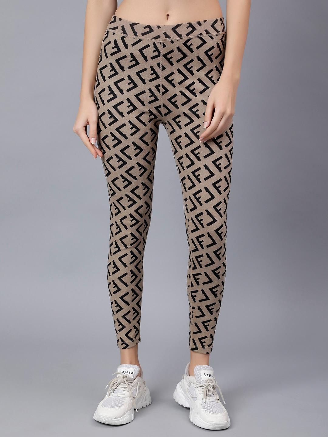 albion women geometric printed travel features mid-rise pure cotton track pant